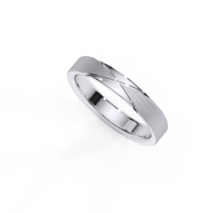 Anillo de matrimonio en oro blanco hombre estilo X EWA joyeria 1