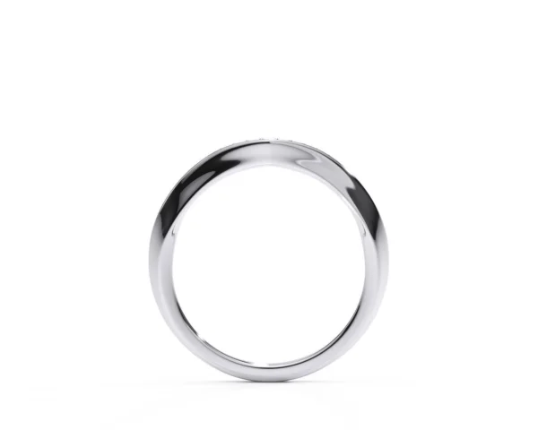 Anillo de matrimonio mujer en oro blanco con diamantes ajuste GRANO BRILLANTE 3