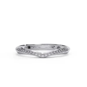 Anillo de matrimonio mujer en oro blanco con diamantes ajuste GRANO BRILLANTE