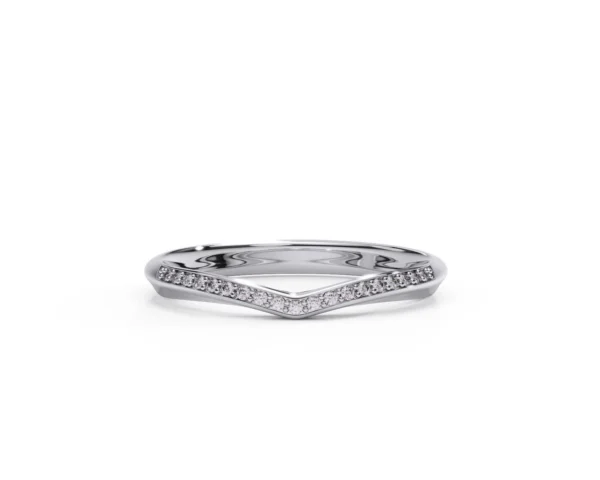 Anillo de matrimonio mujer en oro blanco con diamantes ajuste GRANO BRILLANTE