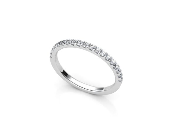 Anillo de matrimonio mujer en oro blanco con diamantes estilo ESCALOPA EWA Joyeria 2