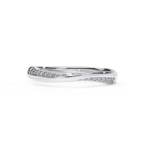 Anillo de matrimonio mujer en oro blanco con diamantes estilo FORMA LIBRE EWA Joyeria
