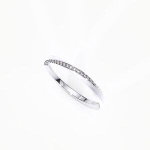 Anillo de matrimonio mujer en oro blanco con diamantes estilo FORMA LIBRE2 EWA Joyeria 2