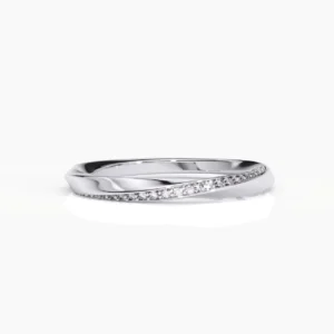 Anillo de matrimonio mujer en oro blanco con diamantes estilo FORMA LIBRE2 EWA Joyeria