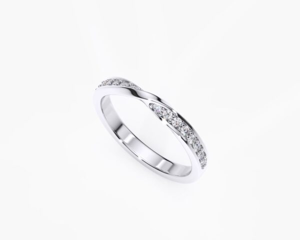 Anillo de matrimonio mujer en oro blanco con diamantes estilo PUNTAS SUPERFICIALES EWA Joyeria