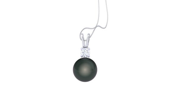 cadena perla negra dije con diamante ewa joyeria 2