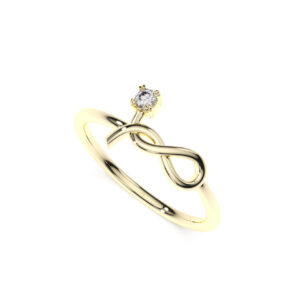 EWAJoyeria Anillo en oro amarillo ajuste doble garra