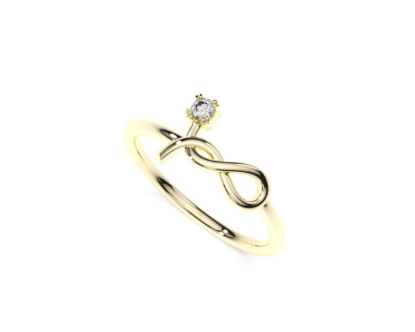 EWAJoyeria Anillo en oro amarillo ajuste doble garra