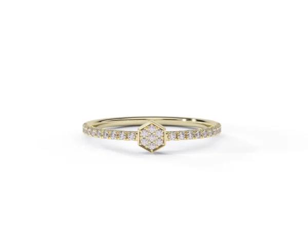 Anillo de oro amarillo con diamantes estilo Ovalado EWA Joyeria 2