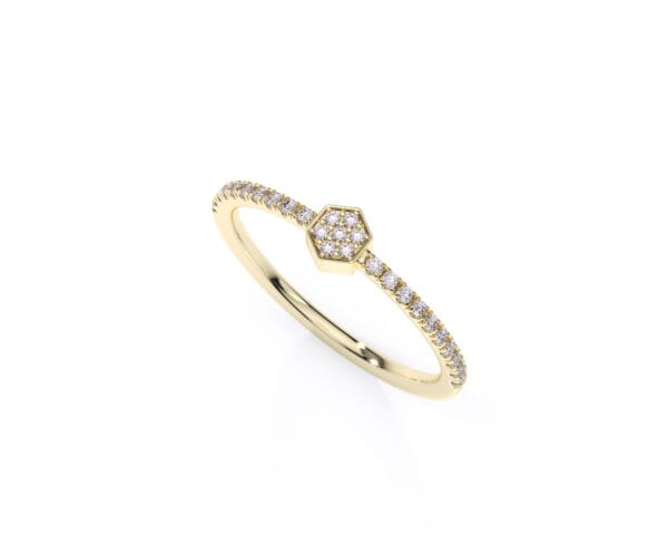 Anillo oro amarillo con diamantes ajuste ESCALOPA 4 EWA joyeria 5