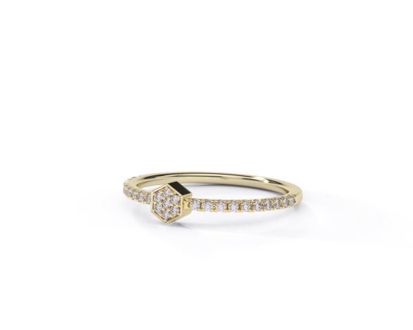 Anillo oro amarillo con diamantes ajuste ESCALOPA 4 EWA joyeria