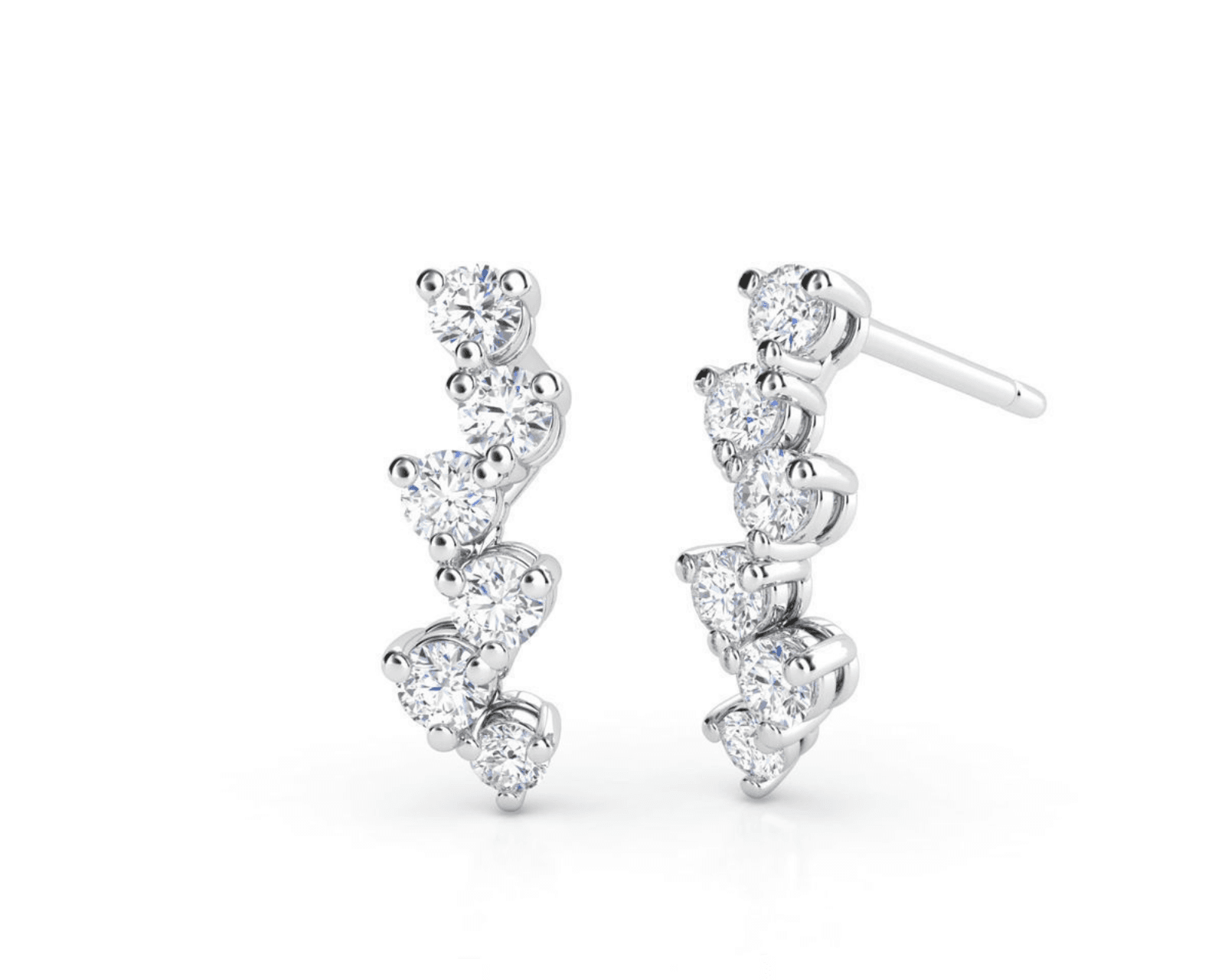 EWA joyería aretes en oro amarillo y blanco con diamantes