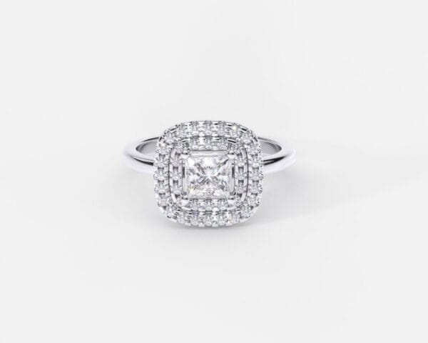 EWA joyería Anillo de compromiso con diamantes estilo HALO CLASICO 2