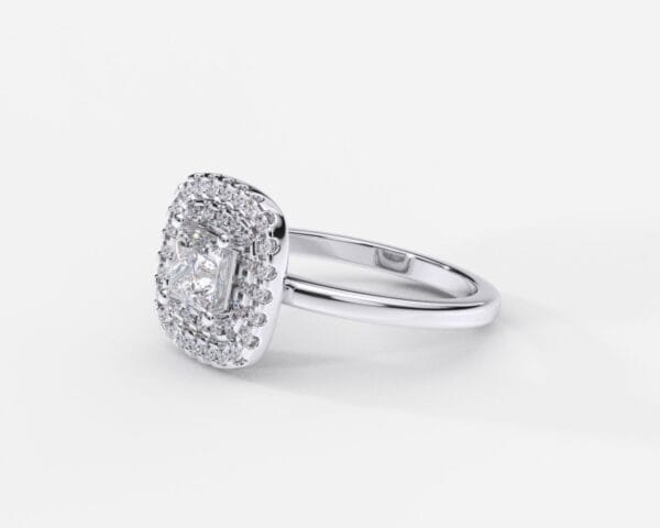 EWA joyería Anillo de compromiso con diamantes estilo HALO CLASICO