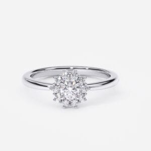 EWA joyeria Anillo de compromiso en oro blanco con diamante ESTRELLA 3