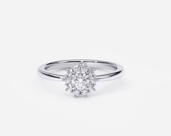 EWA joyeria Anillo de compromiso en oro blanco con diamante ESTRELLA 3