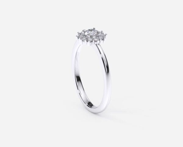 EWA joyeria Anillo de compromiso en oro blanco con diamante ESTRELLA 4