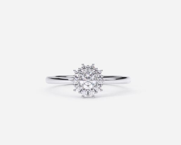EWA joyeria Anillo de compromiso en oro blanco con diamante ESTRELLA