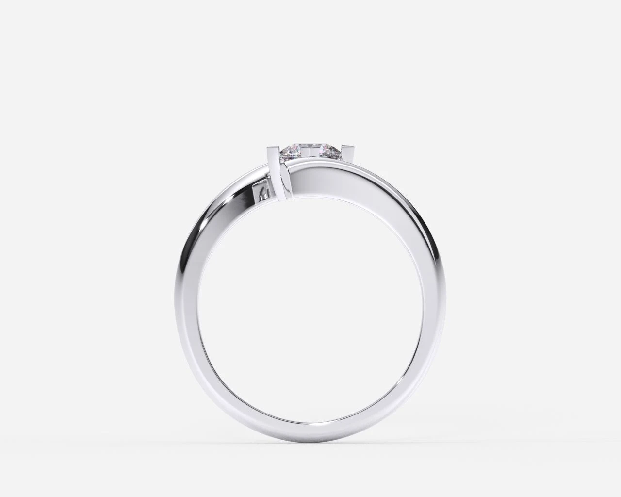 EWA joyeria Anillo de compromiso en oro blanco con diamantes estilo DETOUR 2 EWA joyeria Anillo de compromiso en oro blanco con diamantes estilo DETOUR 2