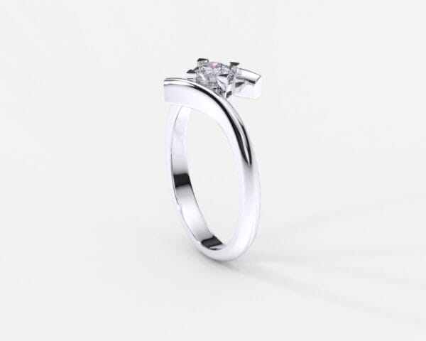 EWA joyeria Anillo de compromiso en oro blanco con diamantes estilo DETOUR 4