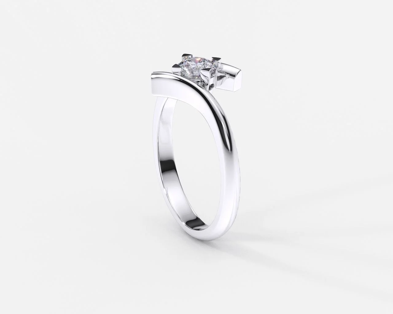 EWA joyeria Anillo de compromiso en oro blanco con diamantes estilo DETOUR 4 EWA joyeria Anillo de compromiso en oro blanco con diamantes estilo DETOUR 4