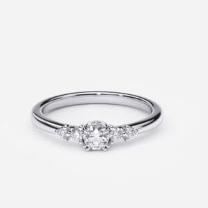 EWA joyería Anillo de compromiso en oro blanco con diamantes estilo GARRAS SUPERFICIALES 2 4