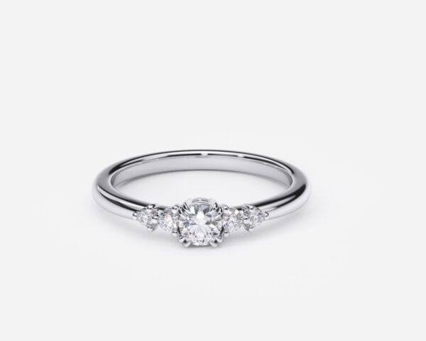 EWA joyería Anillo de compromiso en oro blanco con diamantes estilo GARRAS SUPERFICIALES 2 4