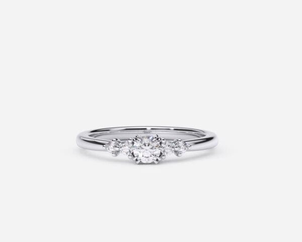 EWA joyería Anillo de compromiso en oro blanco con diamantes estilo GARRAS SUPERFICIALES 2