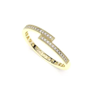 Anillo de oro amarillo con diamantes estilo Chanel EWA Joyeria 1