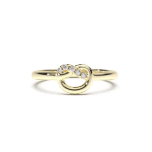 Anillo de oro amarillo con diamantes estilo Corazon EWA Joyeria 2