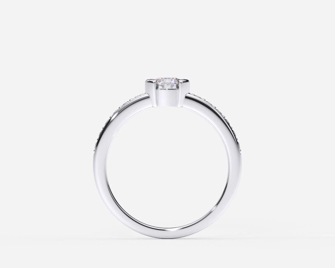 Anillo de compromiso en oro blanco con diamantes estilo TENSIÓN 2 2