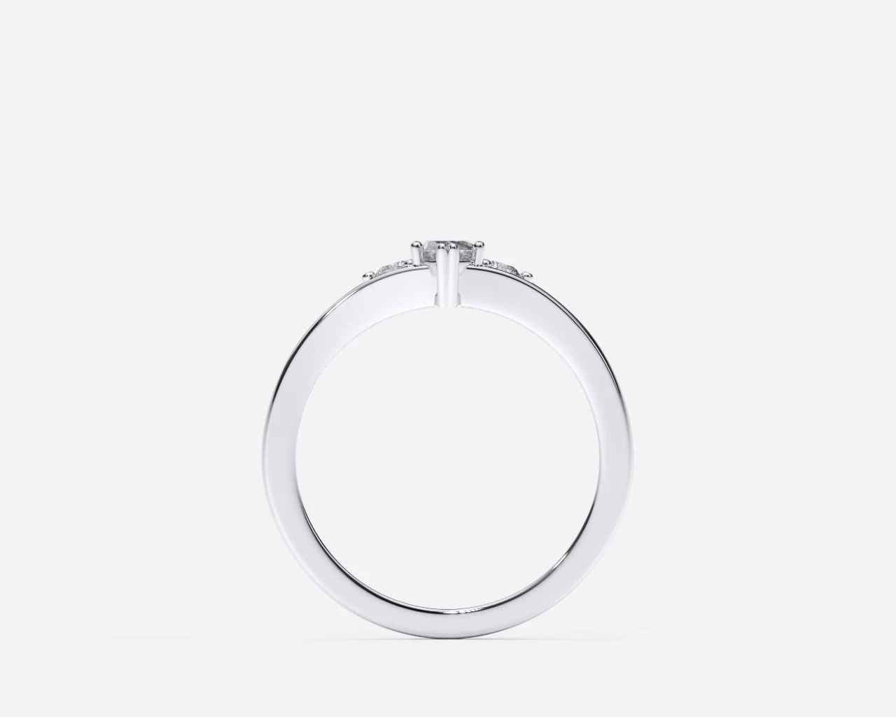 anillo de compromiso en oro blanco de 18 quilates con diamantes estilo MARQUESA 2 3