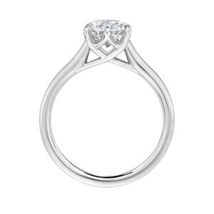 Anillo de Compromiso oro blanco con diamante solitario 6 PUNTAS