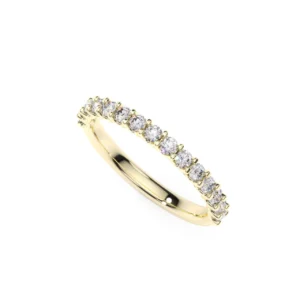 Anillo de matrimonio oro amarillo con diamantes engaste Frances