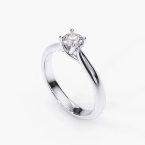 Anillo de compromiso oro blanco con diamantes estilo CLÁSICO