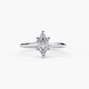 Anillo de compromiso oro blanco con diamantes estilo MARQUISE