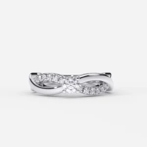 Anillo de compromiso oro blanco con diamantes estilo BIFURCACION 2