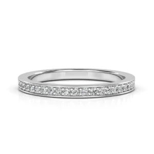 Anillo de matrimonio mujer en oro blanco con diamantes estilo CHANEL