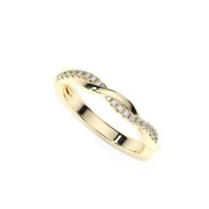 Anillo de matrimonio  oro amarillo con diamantes Forma libre