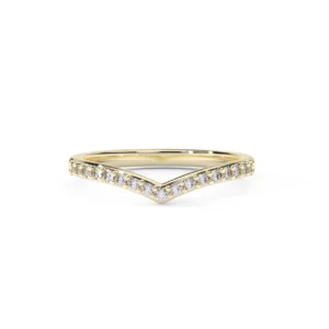 Anillo en oro amarillo con diamantes estilo en V