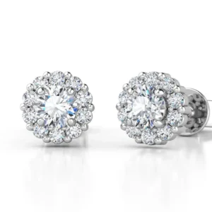 Aretes en oro blanco o amarillo con diamantes estilo LADY