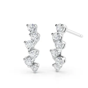 Aretes en oro blanco o amarillo con diamantes estilo LLUVIA