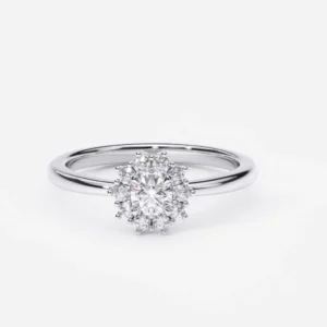 EWA joyeria Anillo de compromiso en oro blanco con diamante ESTRELLA