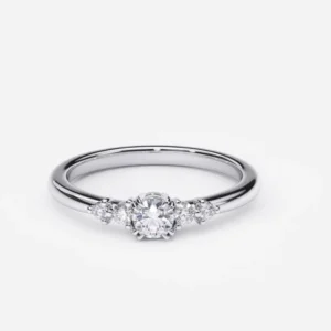 Anillo de compromiso en oro blanco con diamantes estilo GARRAS SUPERFICIALES 2