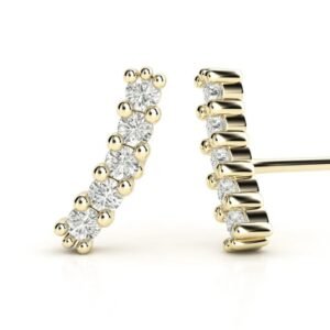Aretes en oro amarillo con diamantes ajuste de BARRA