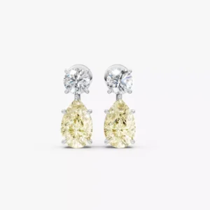 Aretes en oro blanco amarillo estilo LAGRIMA EWA joyeria