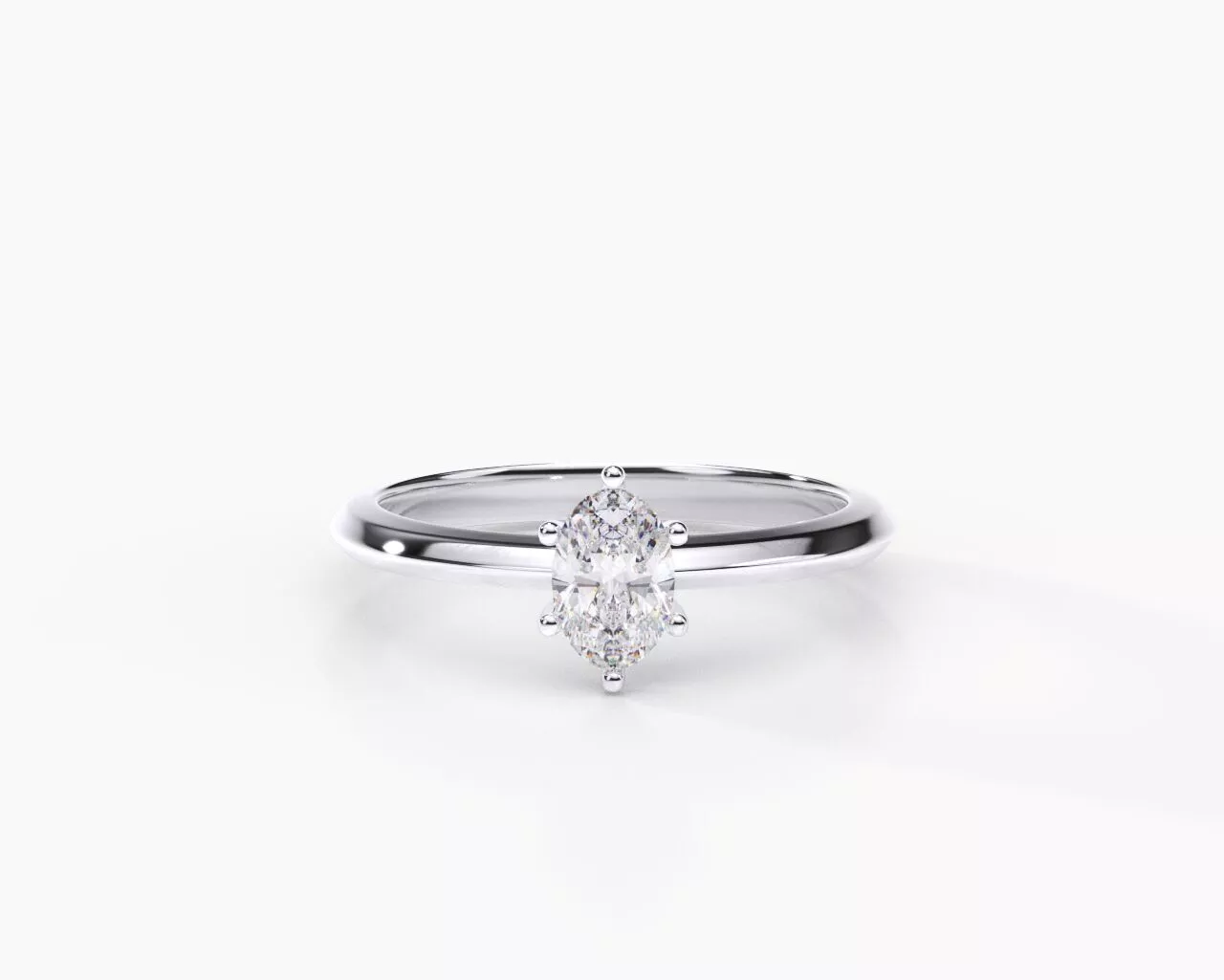 Anillo de compromiso en oro blanco con diamantes de laboratorio estilo OVALO 2